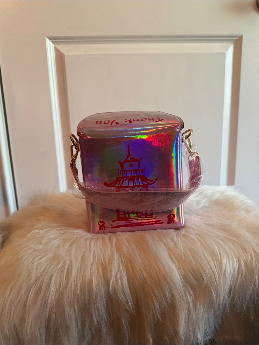 Holographic Pink Shimmer Crossbody Bag